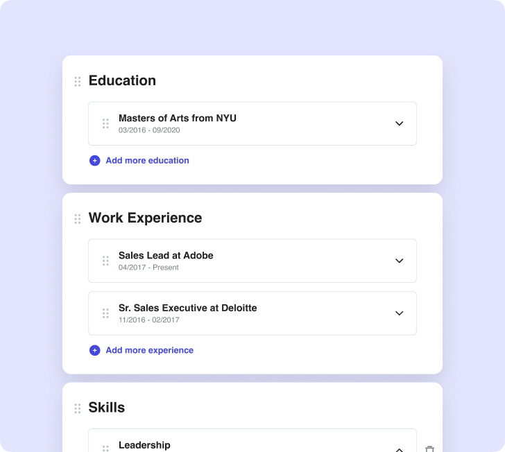 Create a job-worthy resume quickly and easily.