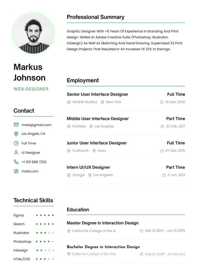 Modèle de CV - Minimaliste