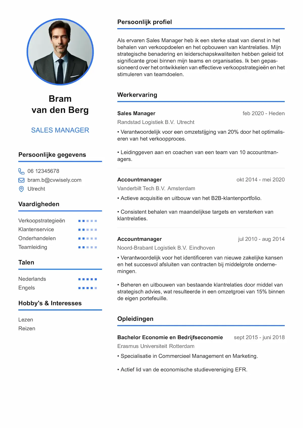 Eenvoudig cv-sjabloon