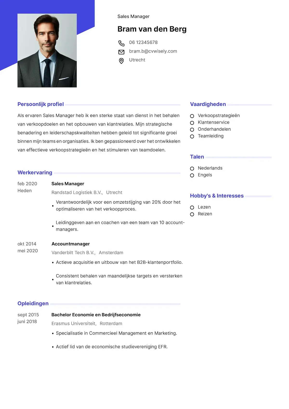 Professioneel cv-sjabloon