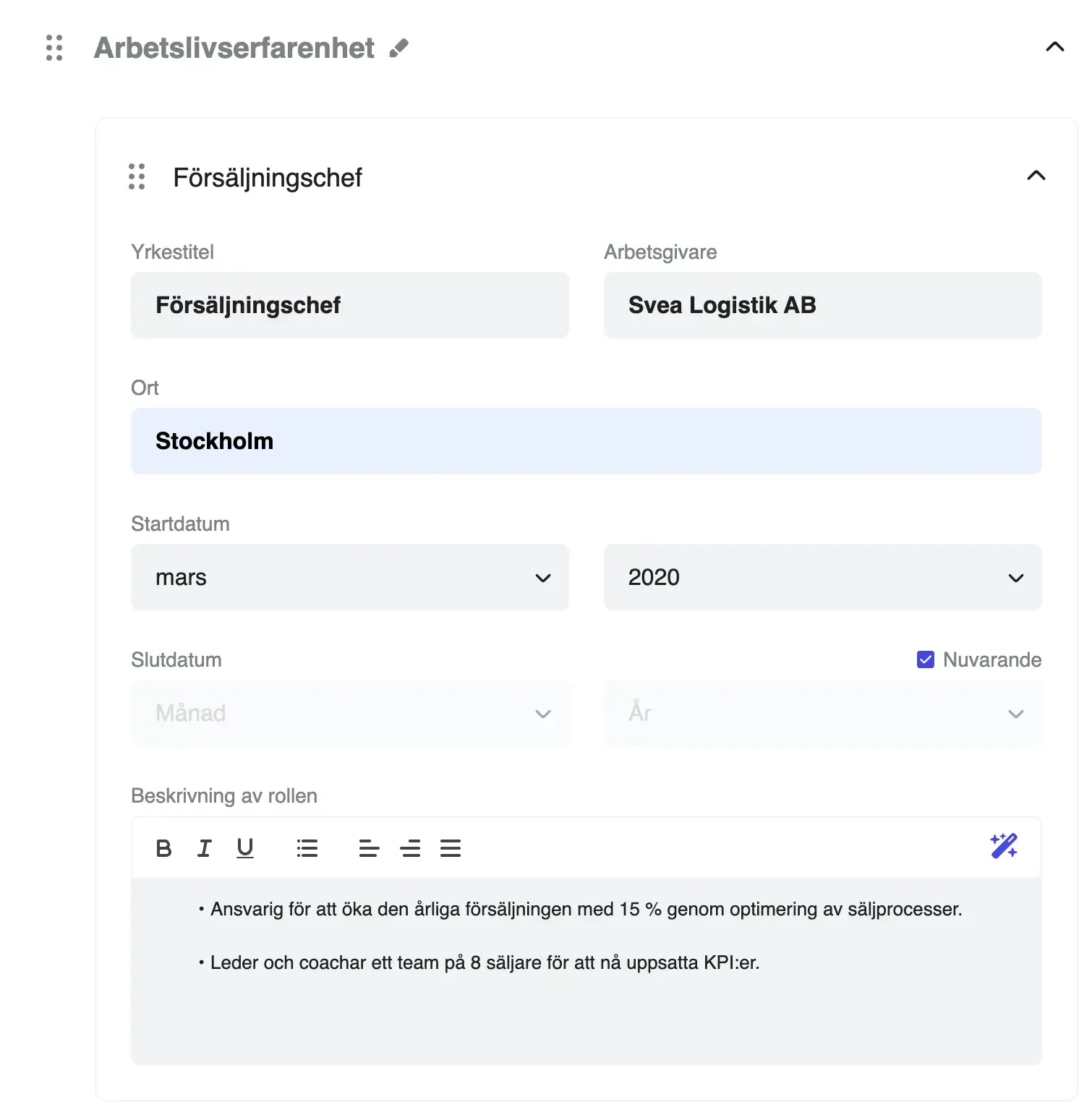 Create a job-worthy resume quickly and easily.
