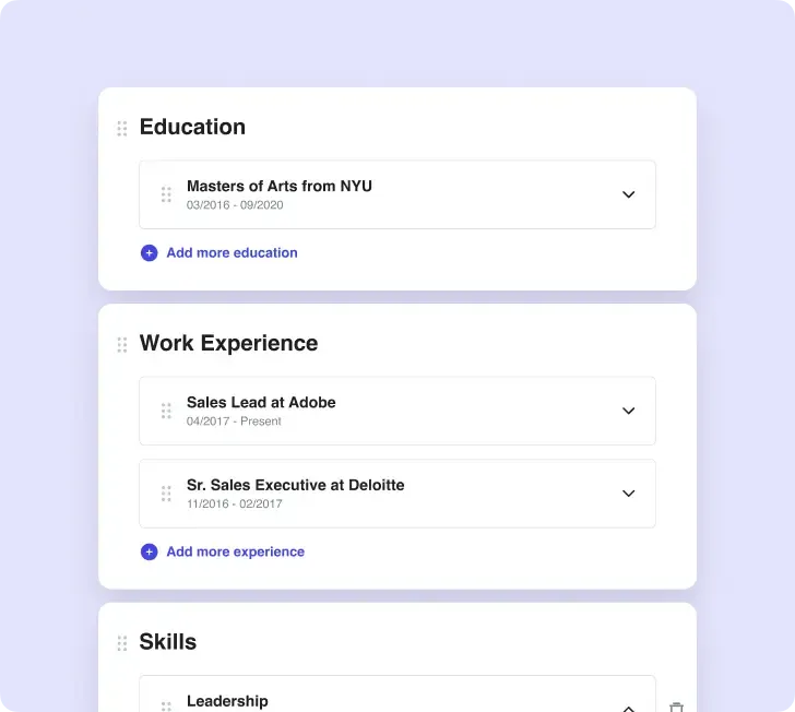 Create a job-worthy resume quickly and easily.