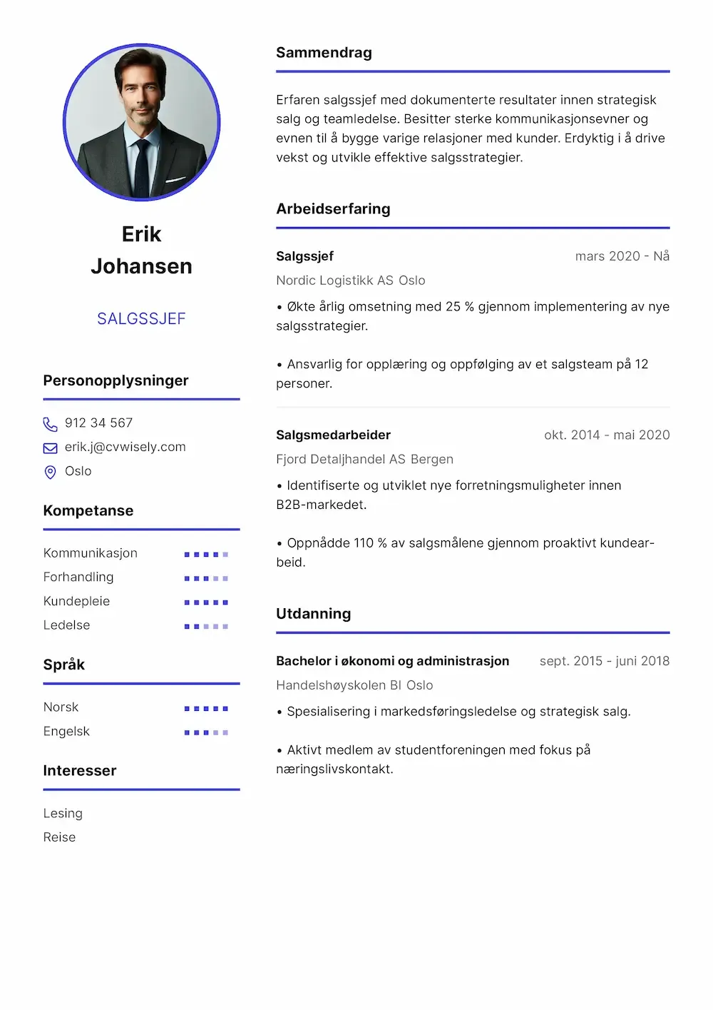 Enkel CV-mal