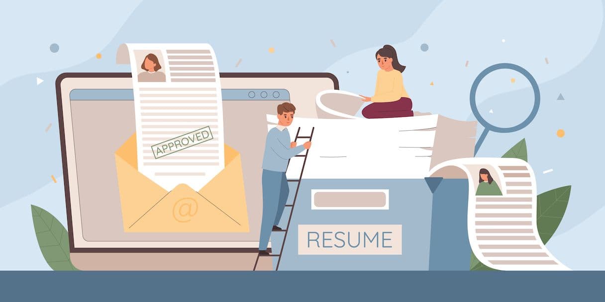 resume CV job flat illustration.png | CVWisely