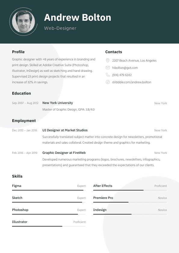 Simple CV template