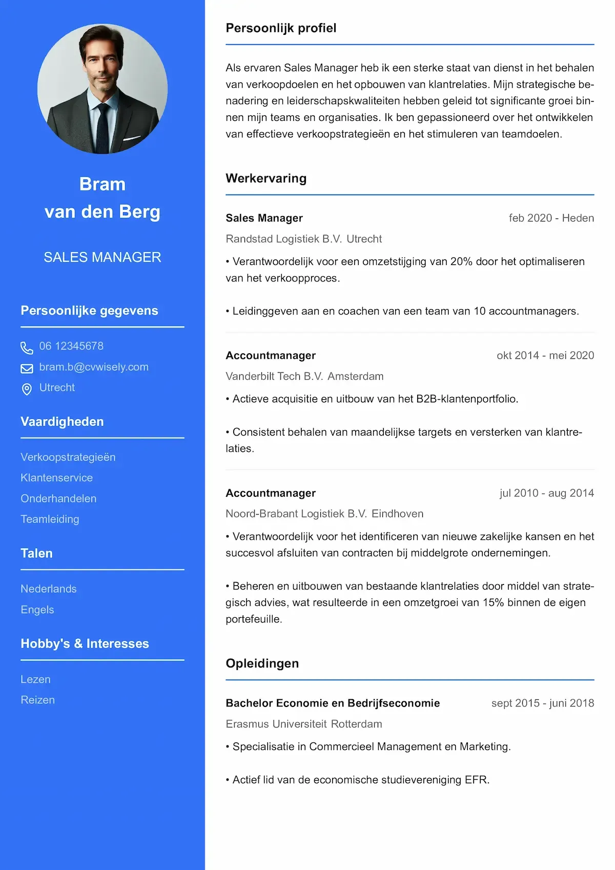 Modern cv-sjabloon