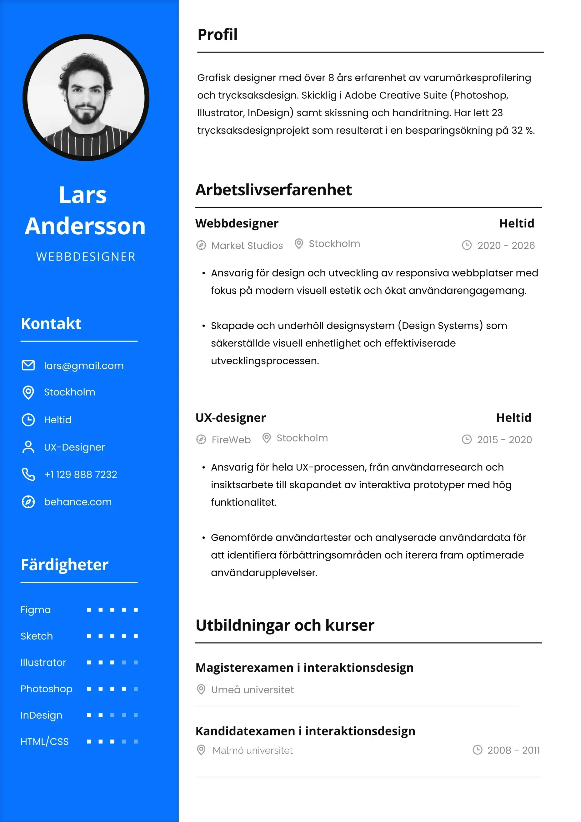 Enkel CV-mall
