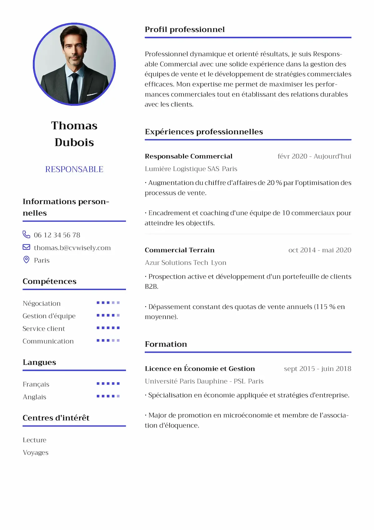 Modèle de CV simple