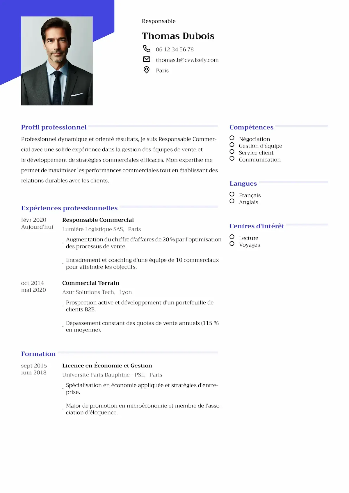 Modèle de CV moderne