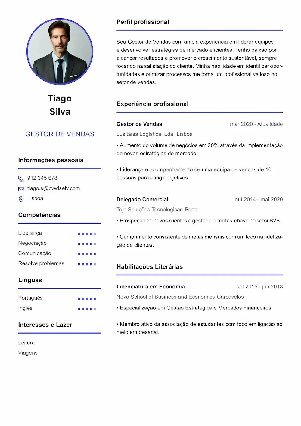 Modelo de Currículo Simples