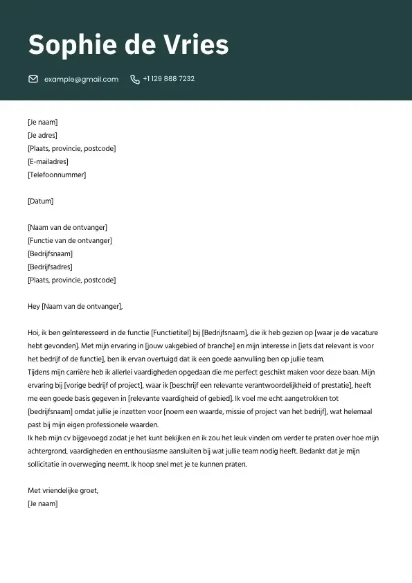 Sollicitatiebrief